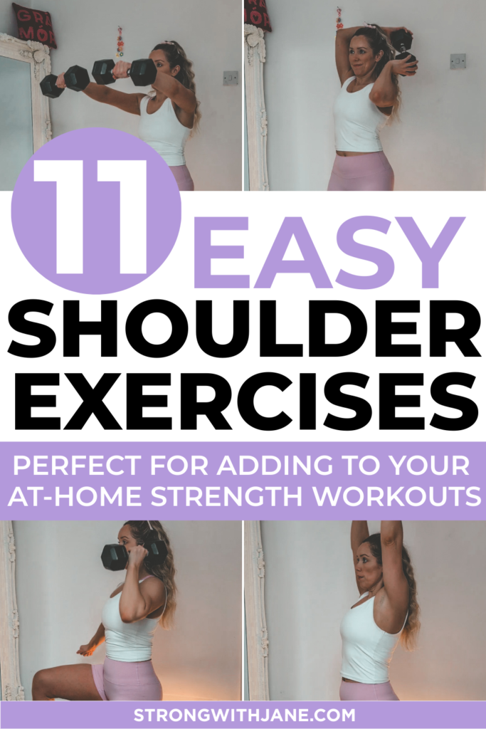 easy dumbbell shoulder exercises for women doing at-home workouts to get stronger